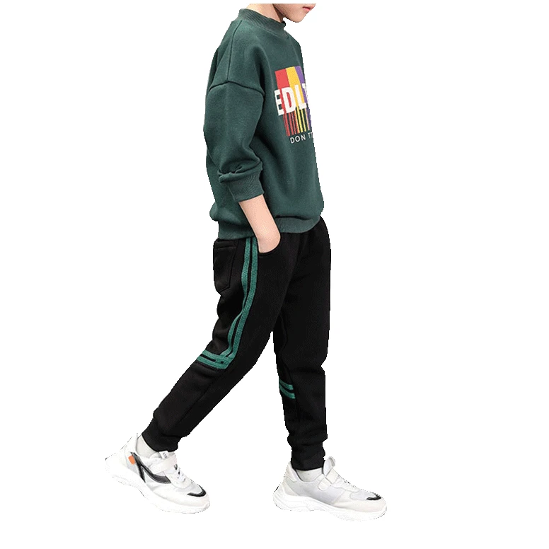 

2019 Spring and Autumn Boys Pants Casual Sports Pants Fashion Green Side Large Children's Pants