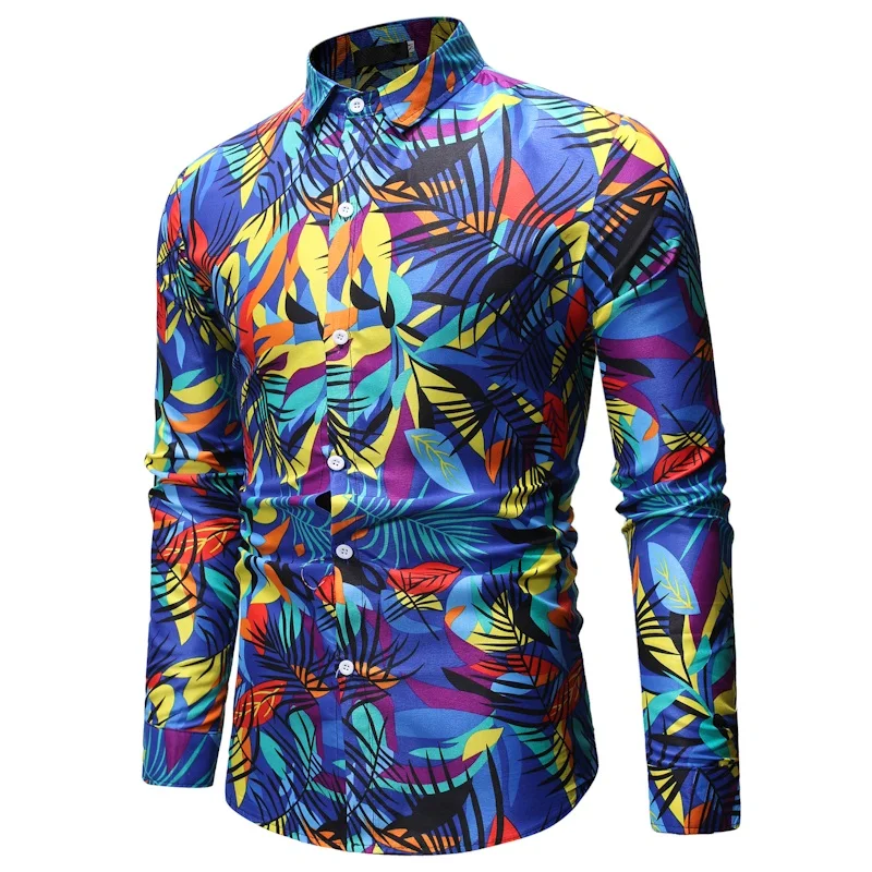 Мужская рубашка с принтом Гавайи Мужская 2019 брендовый дизайн с коротким рукавом пляжные Гавайские рубашки хлопок Chemise Homme Повседневная