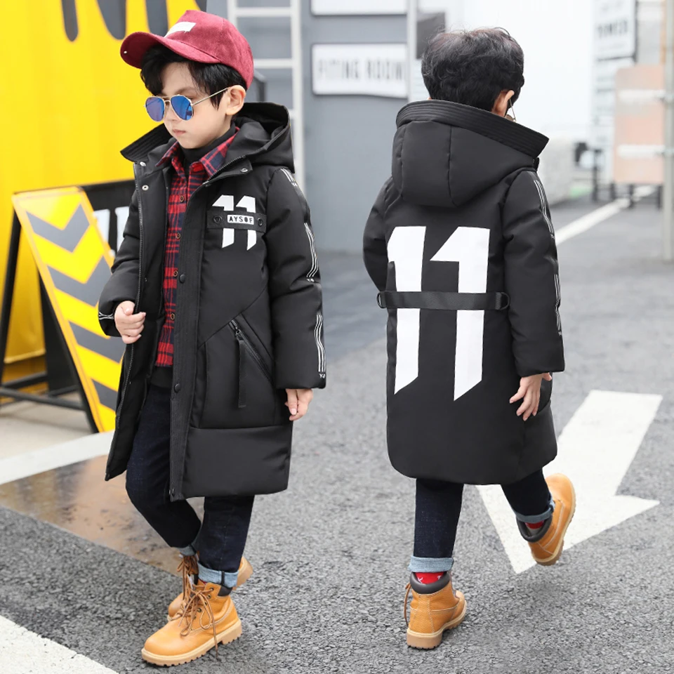 

2018 Children's Winter Jackets for Boys Snowsuit Coat Kids Windbreaker Parka Big Boys Warm Thick Coat Zip Teenager Baby Outwear