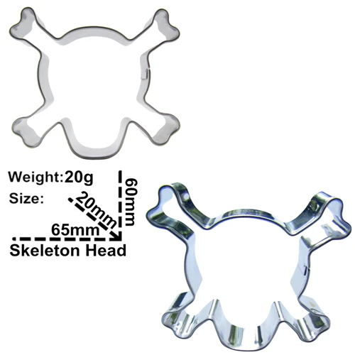 Скелет голова икона и Пират капитан форма украшения торта инструменты, мультфильм Графика формы для выпечки печенья, прямые продажи - Цвет: 65mm x 60mm