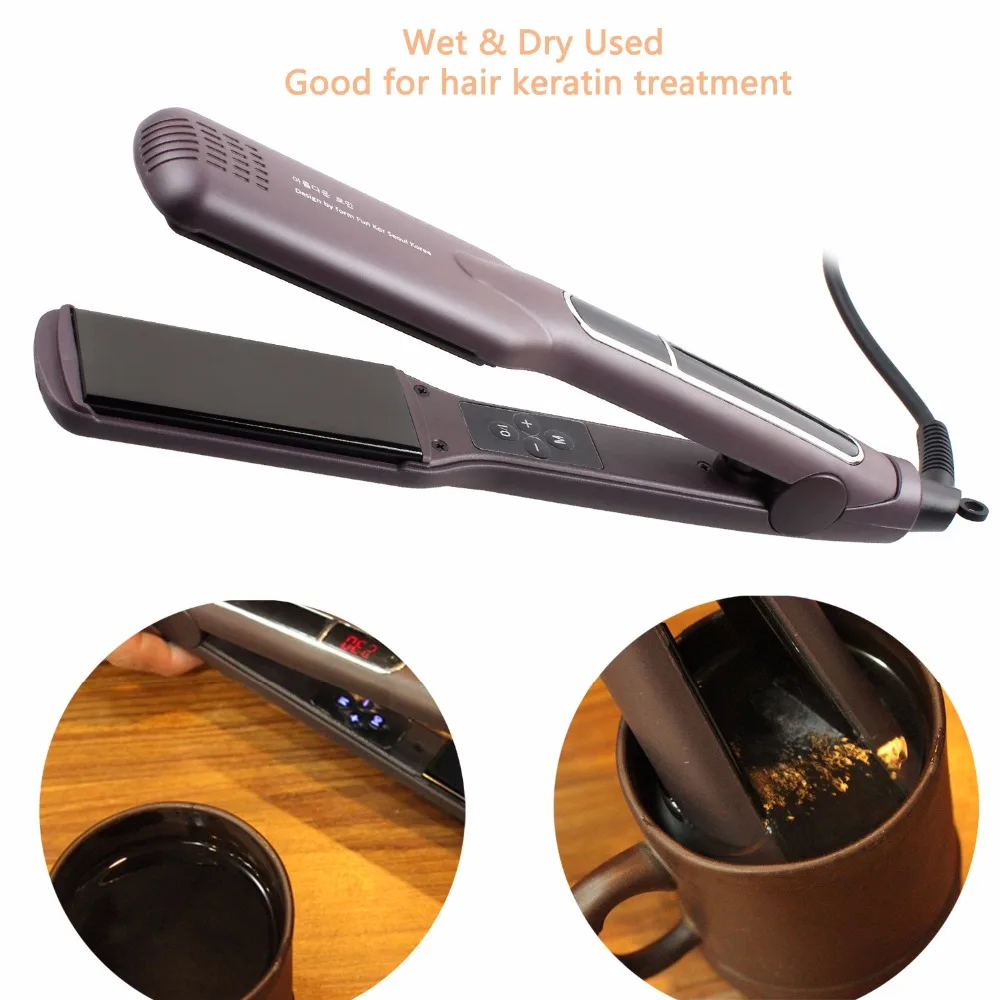 RUCHA korean hair straightener tourmaline floating plates wet dry iron styling tools (6)