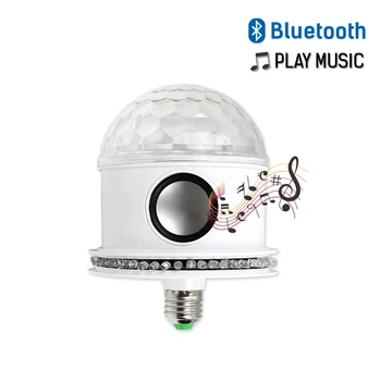 

AC110-265V LED Music Lamp Light Bulbs E27 RGB+White Magic 10W Bulb Projector Stage Light Wireless Music Speaker dj light