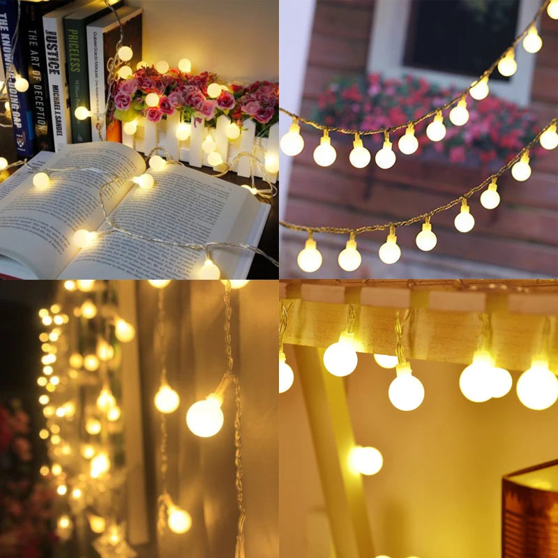 JULELYS 30M 300 Bulbs Ball Garland Christmas LED String Light Outdoor Holiday Birthday Gerlyanda Lights Decoration For Wedding JULELYS 30M 300 Bulbs Ball Garland Christmas LED String Light Outdoor Holiday Birthday Gerlyanda Lights Decoration For Wedding