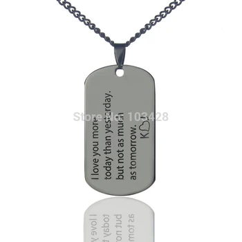 

AILIN Custom Letter Dog Tag Necklace Love you more Necklace Titanium Steel Couple Name Pendant Anniversary Gift
