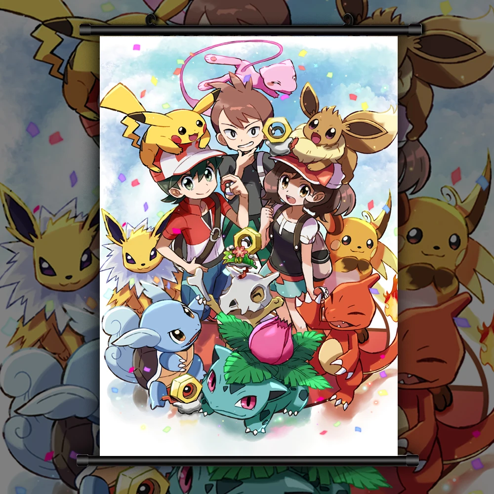 Großes Pokemon Evoli Stoffposter Rollbild Wallscroll Anime Manga Poster 60x90CM 