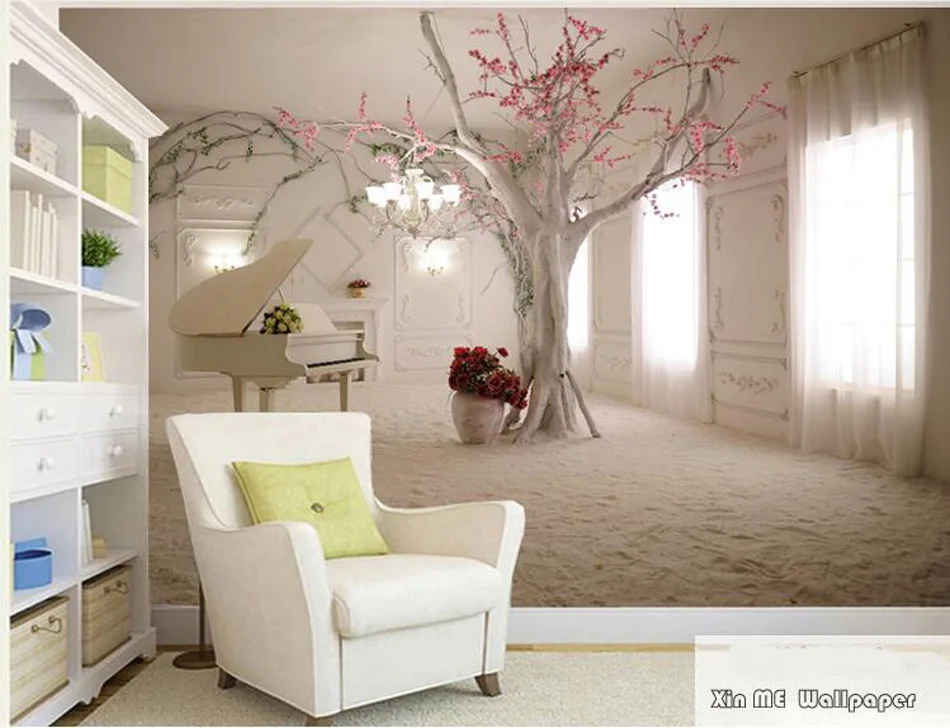 

ShineHome-Tree Piano Large Custom Space Photo Walllpapers 3d Modern Living Room Wall Murals Conference Wahable Wallpaper Desktop