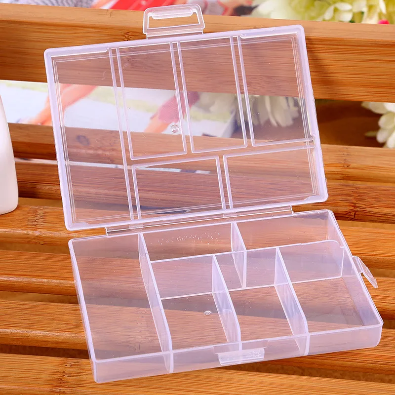 

Storage Case Box Holder Container Pills Jewelry Nail Art Tips 6 Grids Practical Stylish organizer rangement maquillage A60