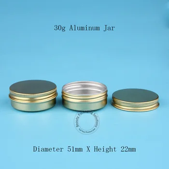 

50pcs/Lot Wholesale 30g Empty Aluminum Jar Small Women Cosmetic Container Gold Vial High Quality Bottle Refillable Packaging