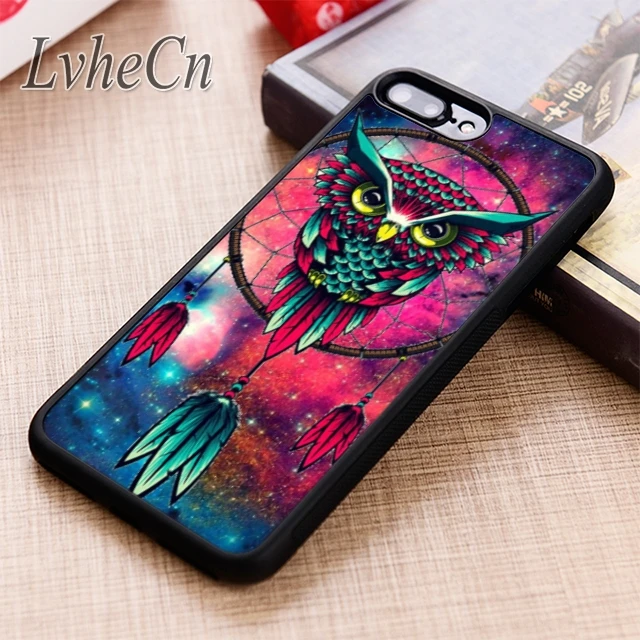 LvheCn чехол для телефона с изображением Ловца снов в космосе совы iPhone 5 6 6s 7 8 plus X XR XS