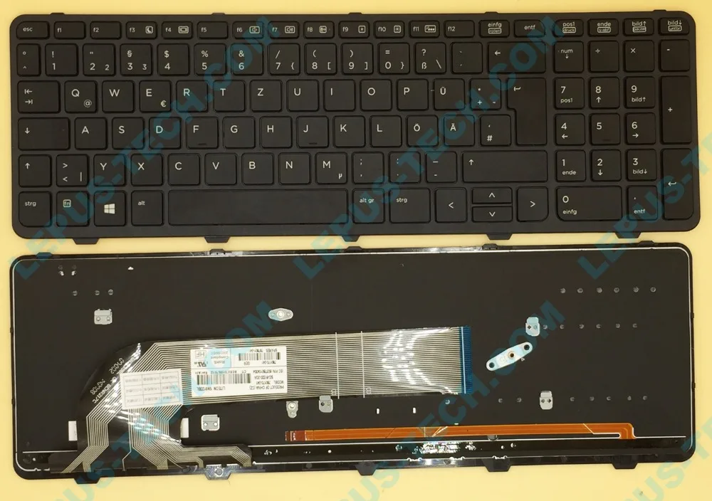 

Original German GR Keyboard for HP ProBook 450 G0 G1 G2 455 G1 G2 keyboard with backlight frame