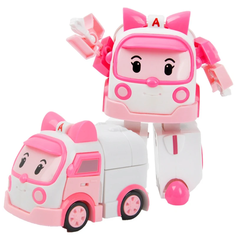 Фигурки Робокар Трансформация Робот Корея аниме Янтарный автомобиль модель дети мальчики и девочки игрушки для детей подарок F4