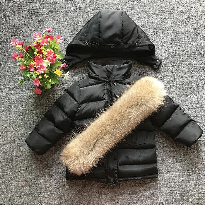 Dollplus/Коллекция года, Детская пуховая куртка утепленная пуховая куртка для маленьких мальчиков, пальто парки с мехом для маленьких мальчиков и девочек