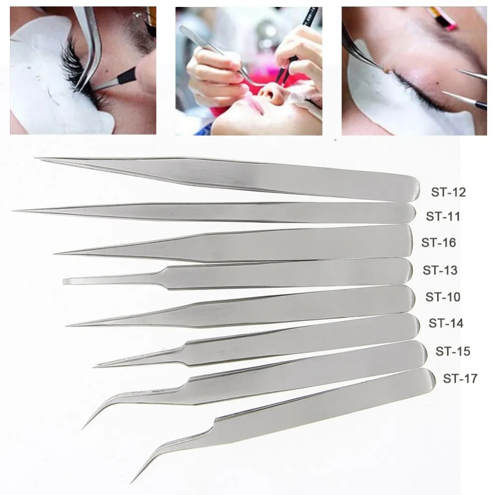 

1Pc Stainless Steel Eyelash Extension Tweezers for Grafting Eyelashes Natural Eye Lashes Tweezer Makeup Extension Tools #247581