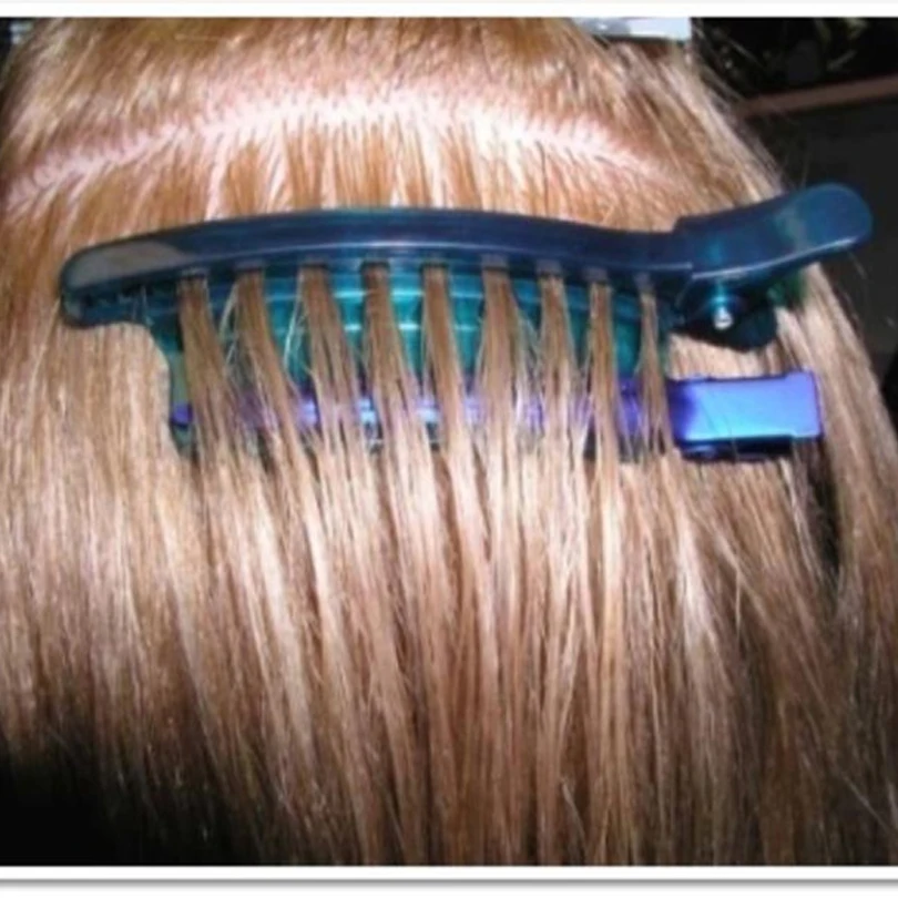 

Wholesale Heat Insulation Easy Speed Separator Clips Blue Color 2pcs 2 IN 1 Salon Tools for Hair Extension Free Shipping
