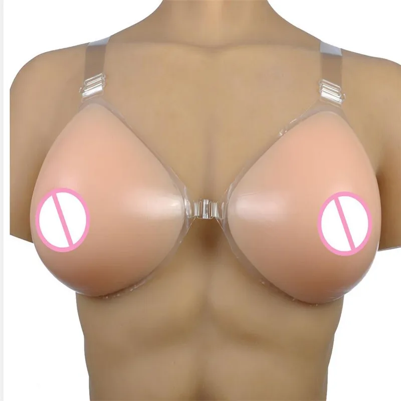 

2019 1200g/Pair Color Beige Realistic Silicone Breast Forms With Shoulder Straps Crossdresser Fake Boobs Drag Queen Mastectomy