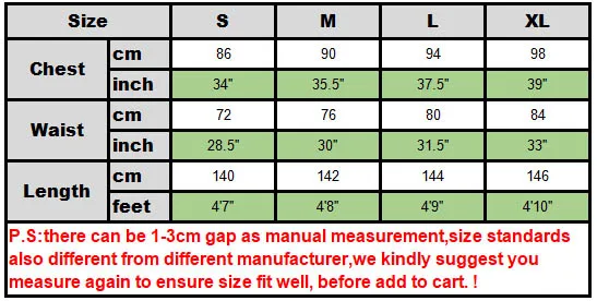 catwomen size chart