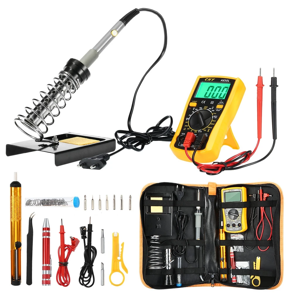 

Cable tool for cable connect Electric Adjustable Soldering Iron Welding Digital Multimeter Tool Kit with Temperature Control