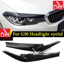 For BMW G30 Carbon Fiber 2pcs Headlight Eyelids Eyebrows Covers Trim For BMW 5 Series G30 520d 530i 530d 540i 525i Sedan 2017-in цена For BMW G30 Carbon Fiber 2pcs Headlight Eyelids Eyebrows Covers Trim For BMW 5 Series G30 520d 530i 530d 540i 525i Sedan 2017-in цены онлайн