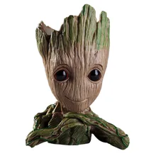 1 2Pcs Baby Groot Flowerpot Tree Man Flower Pot Planter Action Figures Guardians of The Galaxy