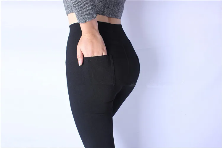 Новинка 2017 года Высокая эластичные женские штаны хлопок дамы карандаш брюки для девочек Высокая талия мотобрюки Pantalon Femme плюс размеры 5XL