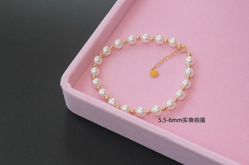 18k gold beads and pearls Anklets bracelets necklace (12)