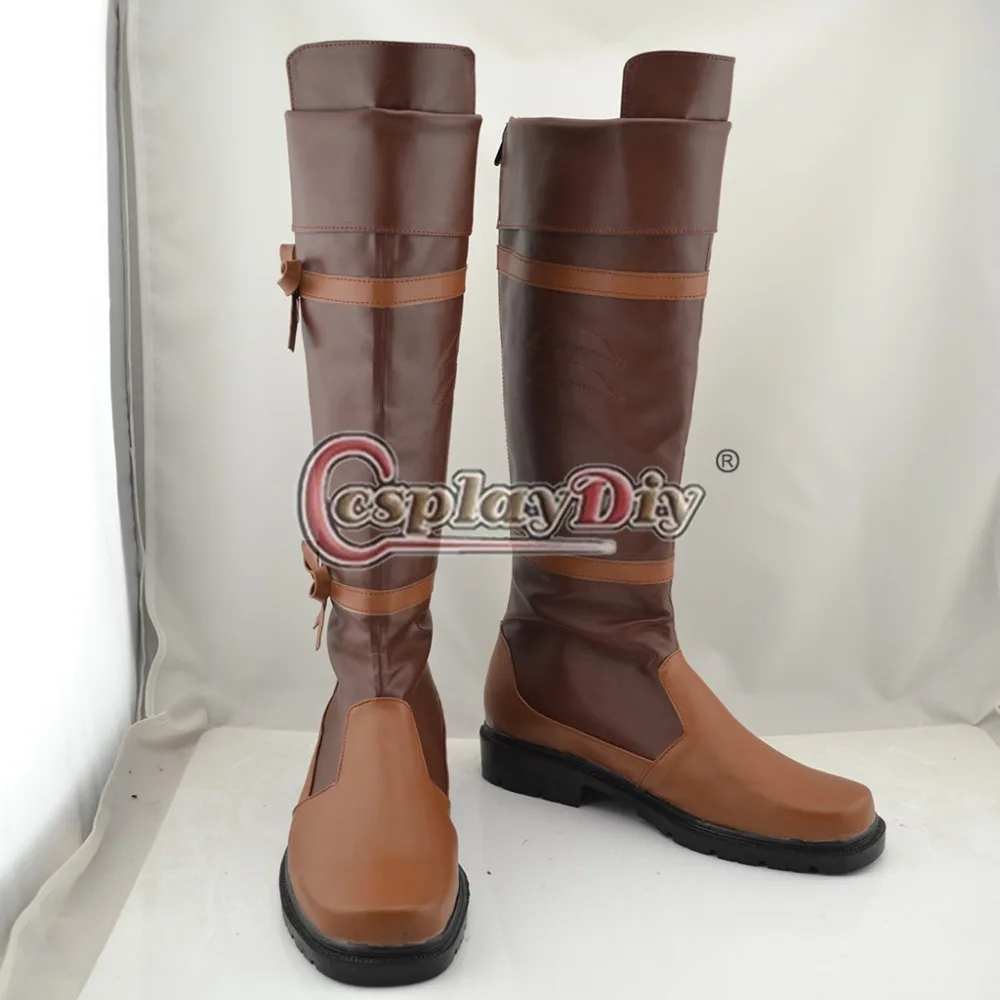 Cosplaydiy Game The Legend of Zelda Link Brown Long Leather Boots Shoes
