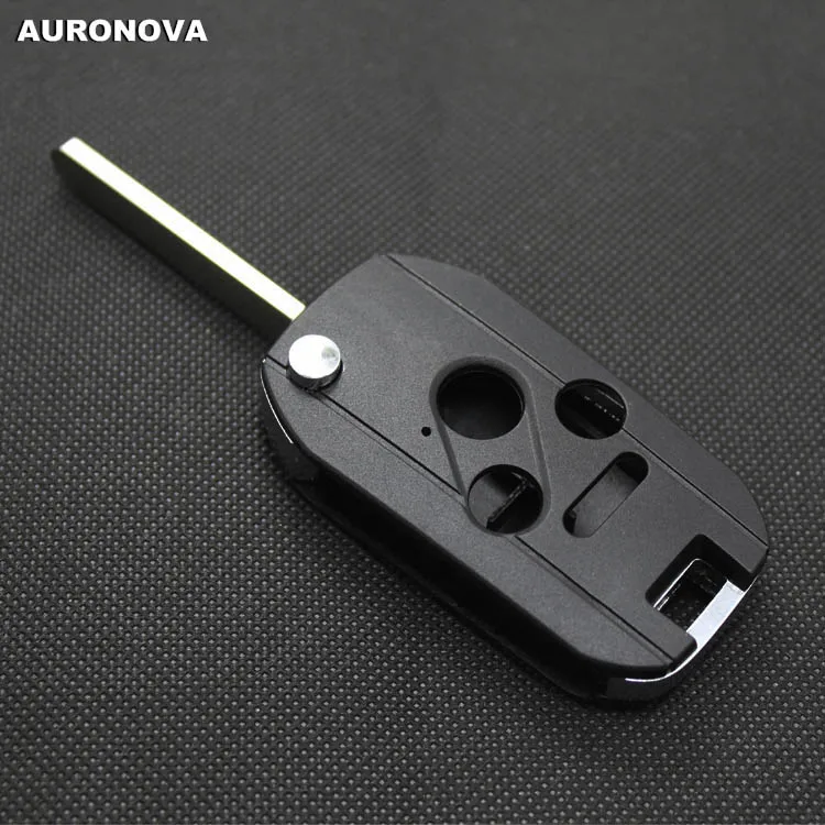 

AURONOVA New Upgrade Folding Key Shell for HONDA FIT ACCORD CIVIC CITY CRV 4 Buttons Remote Car Key Case