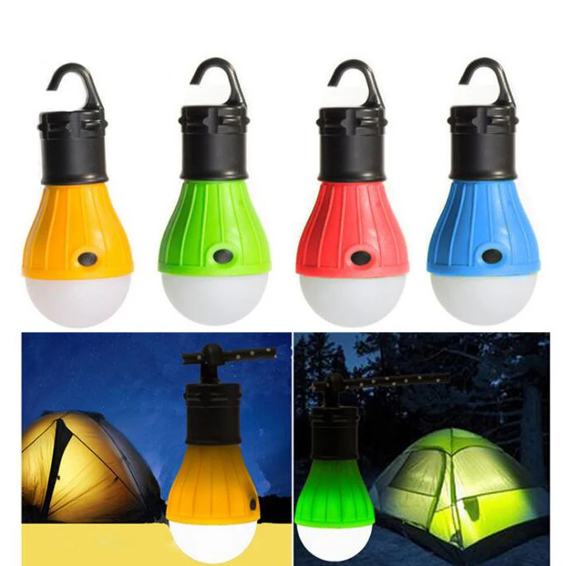 

Mini Portable Lantern Tent Light LED Bulb Emergency Lamp Waterproof Hanging Hook Flashlight For Camping 4 Colors Use 3*AAA