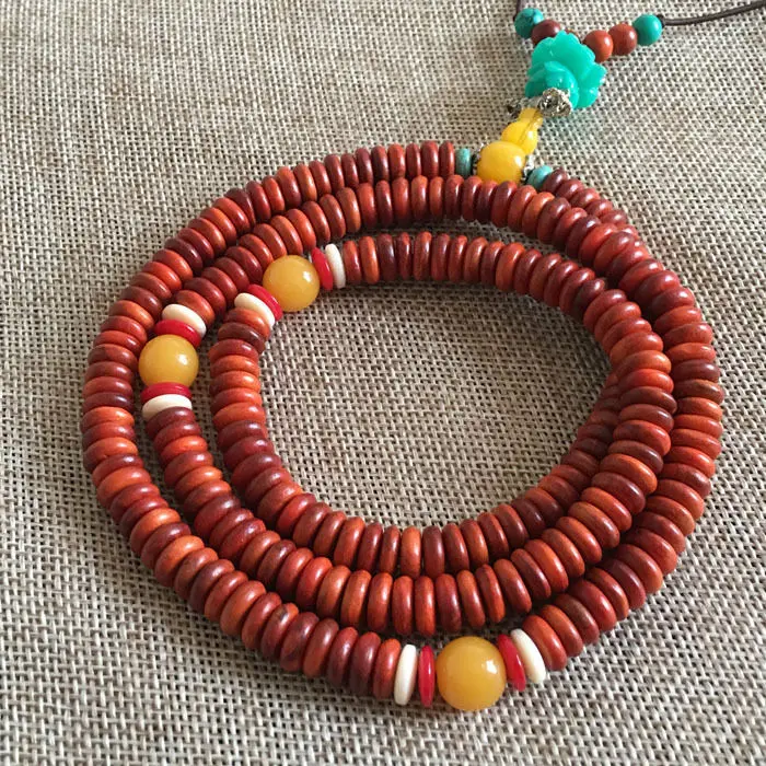 

8mm Chinese Natural Red RAJA KAYU Wood Prayer Beads Bracelet or Necklace Z46 10.20 40