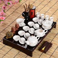 Горячая Распродажа, подарок на день отца, идея, чайный набор кунг-фу, посуда для напитков, китайский чайный сервиз с чайным столиком, набор из 8 предметов, высококачественный подарок - Цвет: 10