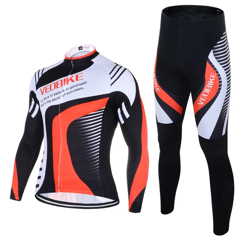 VEOBIKE Autumn Men's Long Sleeve Cycling Jersey Set Pro Team 2018 3D Gel MTB Bike Clothes Quick Dry Bicycle Clothing Sport Suits VEOBIKE Autumn Men's Long Sleeve Cycling Jersey Set Pro Team 2018 3D Gel MTB Bike Clothes Quick Dry Bicycle Clothing Sport Suits