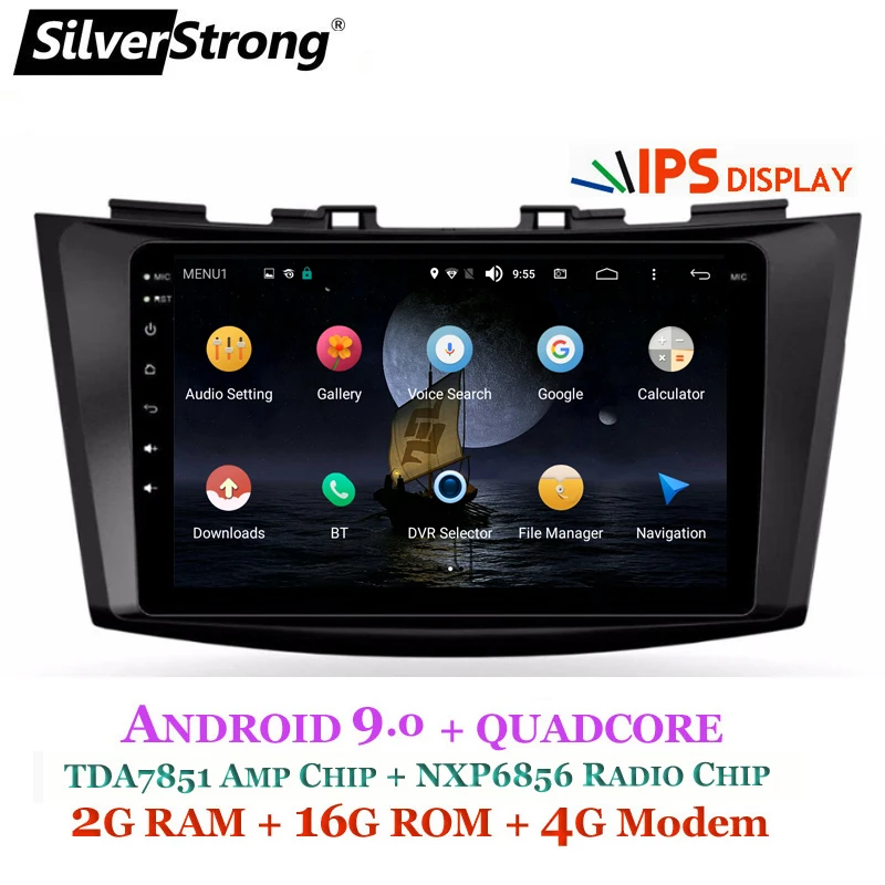 SilverStrong Android9.0 ips 4G Автомобильный 2DIN стерео для Maruti Suzuki SWIFT VDI VXI LDI2din 1024*600 gps навигация wifi