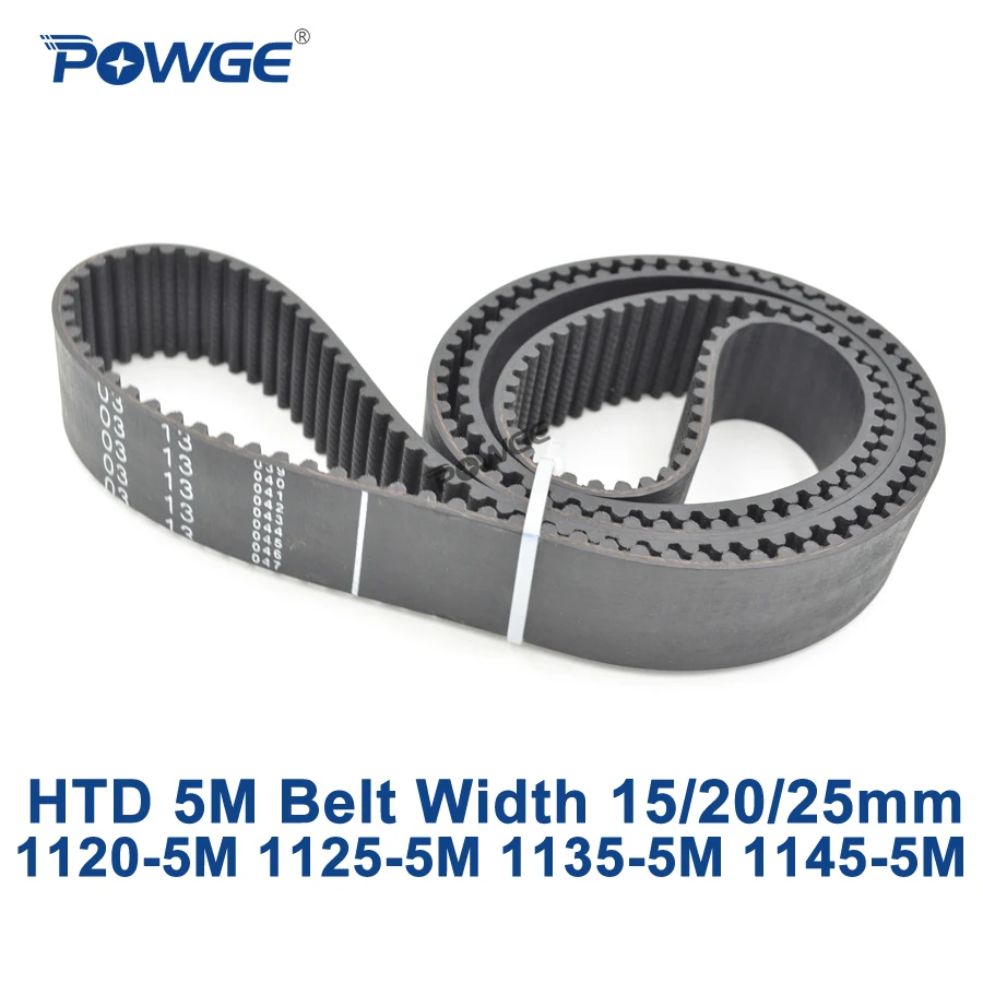 Синхронный ремень синхронизации POWGE HTD 5M C = 1120/1125/1135/1145 ширина 15/20/25 мм зубцы 224 225 227