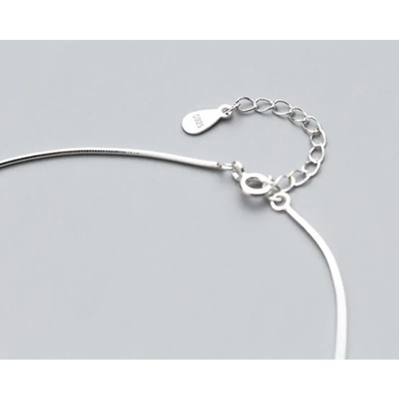 925 стерлингового серебра anklets Для Женщин Простой шарик змея цепь ножной браслет босоножек пляжная бижутерия для ног Аксессуары
