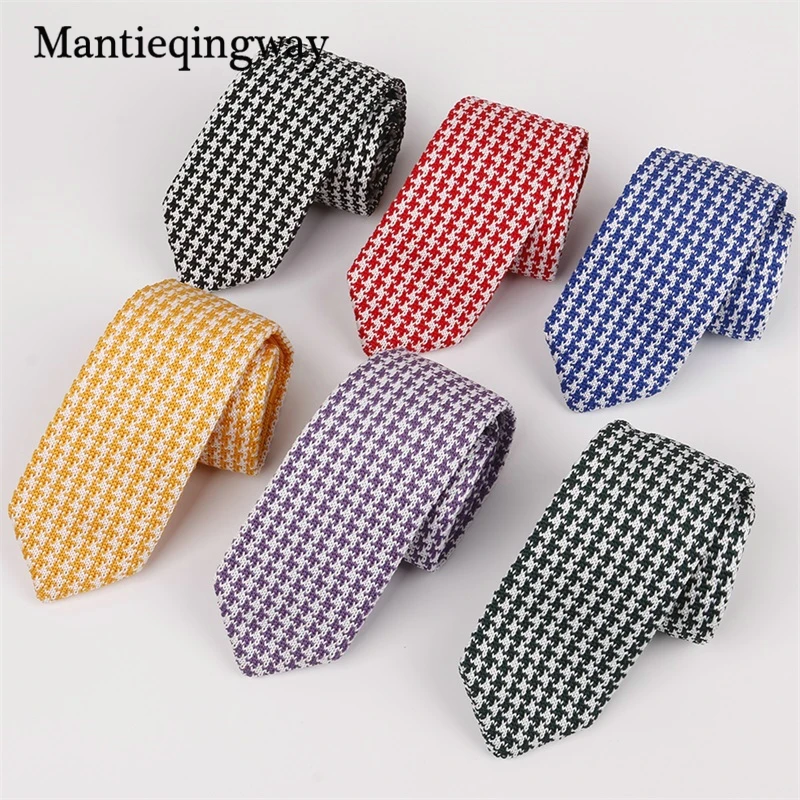Mantieqingway 6cm Polyester Necktie for Mens Formal Business Jacquard