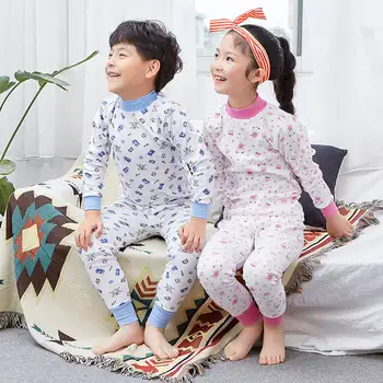 

Boys and girls underwear set in high collar cotton big children's thermal underwear set autumn clothes long pants cotton sweater
