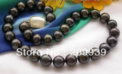 

free shipping>>@@ JY&2688 AA++ 17" 13mm Tahitian black round FW pearl necklace