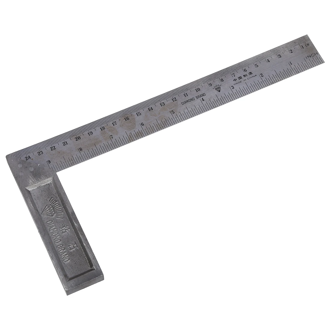 

PPYY NEW -90 Degree 25cm Length Stainless Steel L-Square Angle Ruler