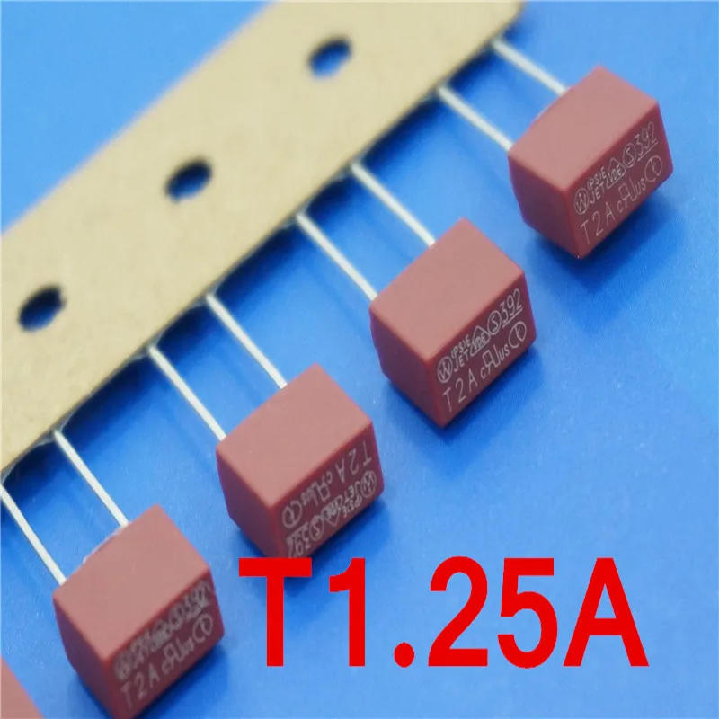 

(10 pcs/lot) T1.25A 250V TE5 Slow Blow Subminiature Fuse, UL VDE RoHS Approved, 1.25A, 1.25Amp.