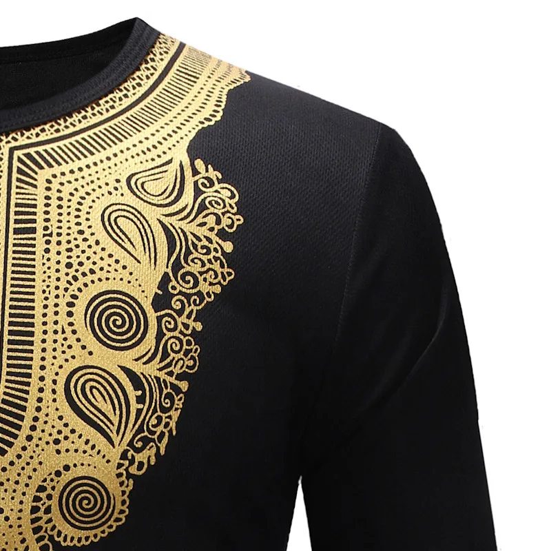 African Print Dashiki T Shirt Men 2019 Brand O Neck Long Sleeve Tshirt Men Casual Hip Hop Streetwear Tops Tees Africa Clothing (3)