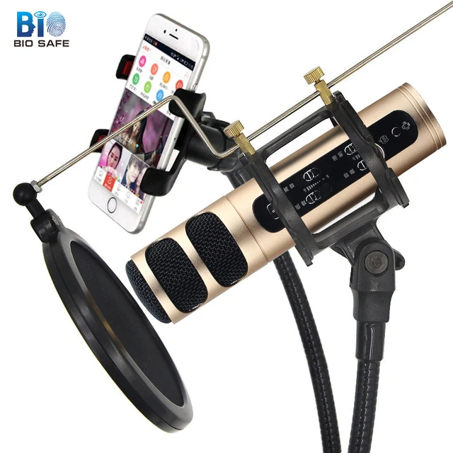 [Bio Mic] Microphone Microfono Karaoke For Mobile Phone Wired Recording