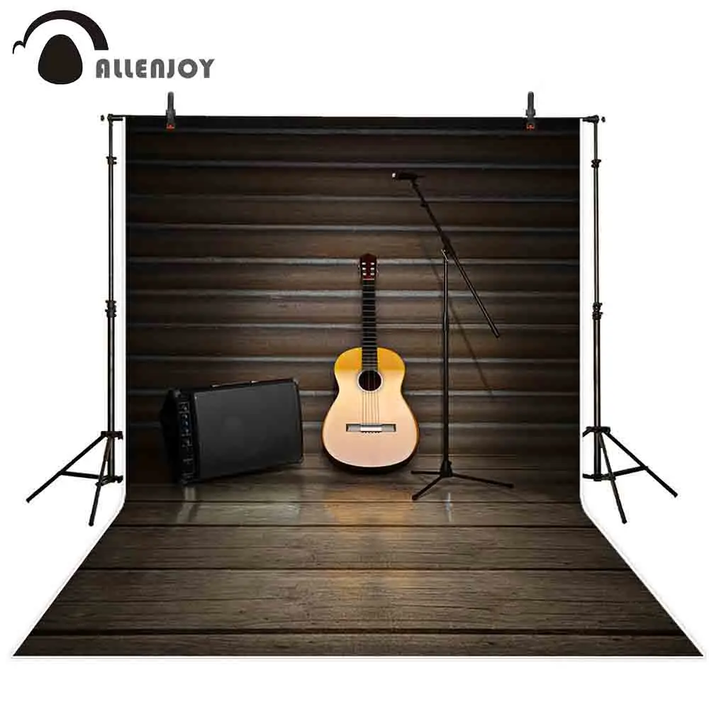 

Allenjoy band photography backdrop music guitar wood stage retro background photocall photobooth studio photographer photo shoot