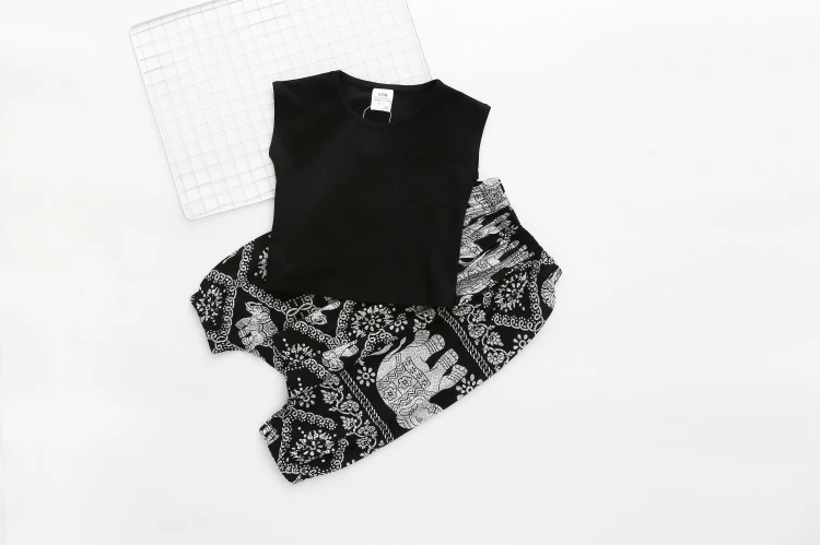 2018 Summer 2-10 Years Old Kids Little Yong Girl Cartoon Print T Shirt+Loose Short Harem Pants 2 Piece Sports Outfits Suit Sets (16)