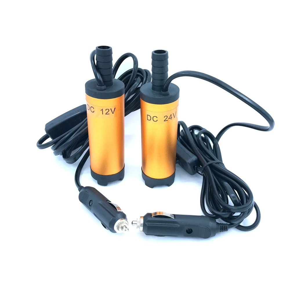 미니 잠수정 디젤 연료 전송 물 오일 흡입 펌프 38MM 알루미늄 합금 DC 12V 24V 12L/Min 25W 자동차 시가 라이터