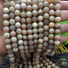 TopGoods натуральный лунный камень круглые бусины Sunstone 6 8 1012 мм женские ювелирные изделия DIY ожерелья браслеты 15"