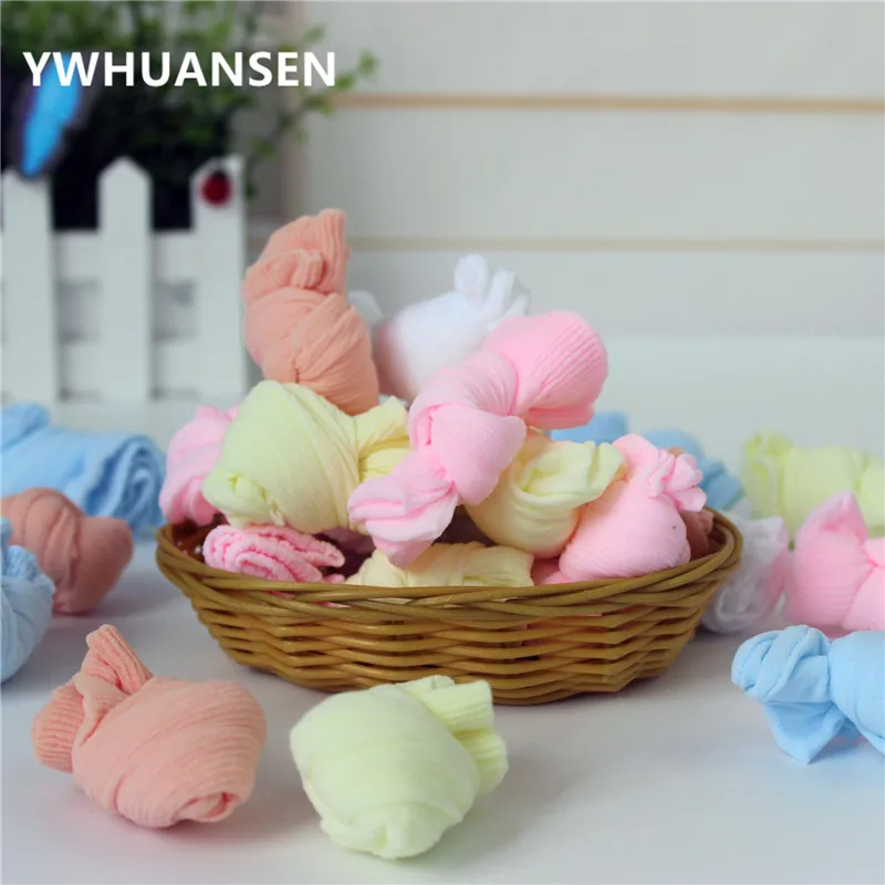 YWHUANSEN 10 парт/лот От 0 до 4 лет весна лето детские носки однотонные для девочек