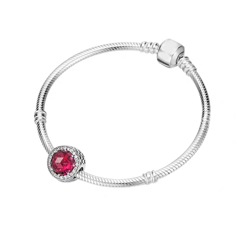 Популярный простой аутентичный браслет, серебряный браслет Pandora 925, подарок на день Святого Валентина