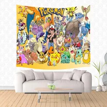 Pokemon Go Pattern Wall Hanging Tapestry Custom Beach Towel Polyester Travel Blanket Yoga Shawl Picnic Mat