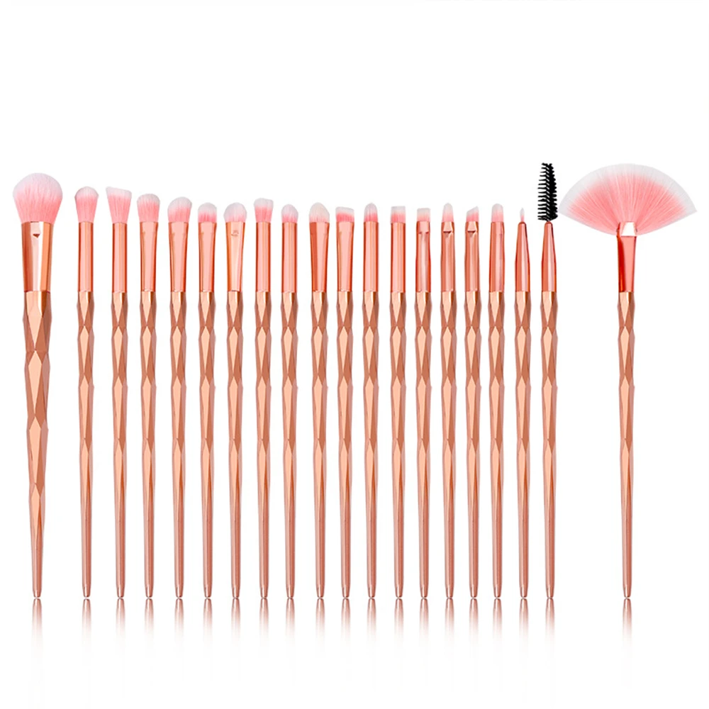 20Pcs New Diamond Makeup Brushes Set Women Foundation Powder Blush Eye shadow Lip Cosmetic Colorful for Make Up Tools | Красота и