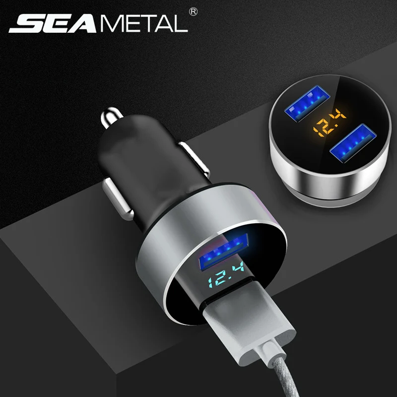 

LED Display Car Cigarette Lighter USB 12V 24V Car Charger Socket Splitter Phone Charging Auto Universal Electronic Accessories
